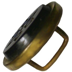 - Black Glass with gold luster (1-1/4")